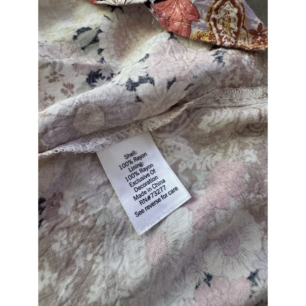 SO Goods For Life Floral Paisley Tiered Maxi Dress Size L Boho Cottagecore - Picture 6 of 11
